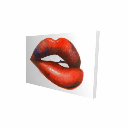 FONDO 12 x 18 in. Beautiful Red Mouth-Print on Canvas FO2774692